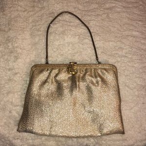Vintage Gold Glitter Purse